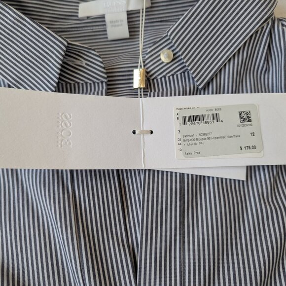 BOSS Bashiva striped sleeveless stretch cotton shirt - Picture 3 of 6